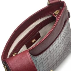 Pockets - Faux CrocMedium Zip Around Cross Body Bag -Fashion Bag Store h5674603 4