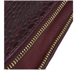 Pockets - Faux CrocMedium Zip Around Cross Body Bag -Fashion Bag Store h5674603 d1