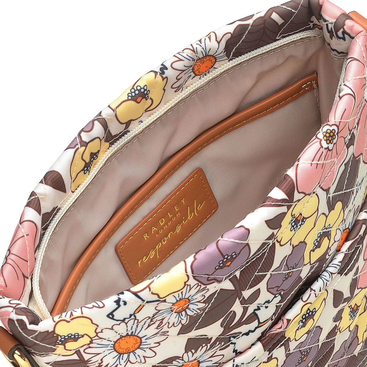 Finsbury Park '60s Floral QuiltSmall ZipTop Cross Body Bag Finsbury Park '60s Floral QuiltSmall ZipTop Cross Body Bag -Fashion Bag Store h5881109 4