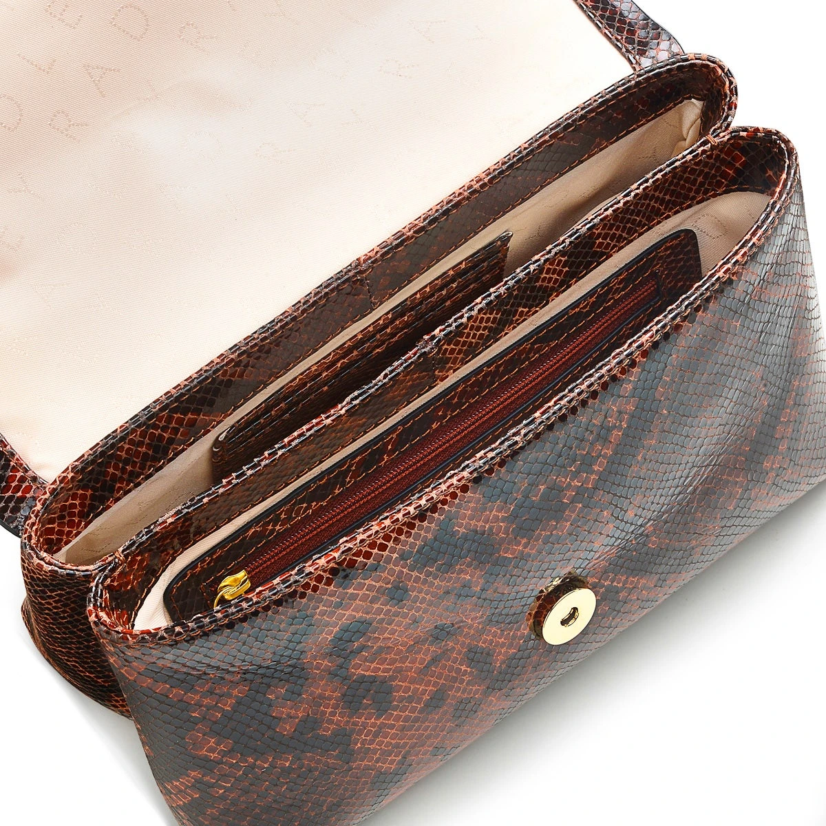 Mill Bay Faux SnakeMedium Flapover Cross Body Bag Mill Bay Faux SnakeMedium Flapover Cross Body Bag -Fashion Bag Store h5893205 4