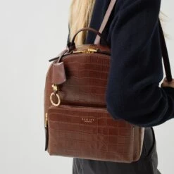 Sutton Acres - Faux CrocMedium Zip Around Backpack -Fashion Bag Store h7124206 368