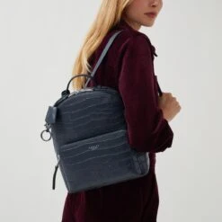 Sutton Acres - Faux CrocMedium Zip Around Backpack -Fashion Bag Store h7124401 821