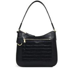 Pear Gardens - Faux CrocMedium Ziptop Shoulder