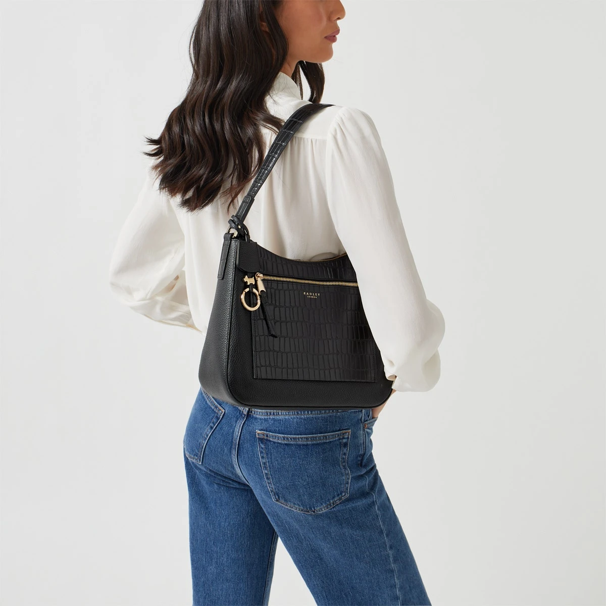 Pear Gardens - Faux CrocMedium Ziptop Shoulder Pear Gardens - Faux CrocMedium Ziptop Shoulder -Fashion Bag Store h7128001 754