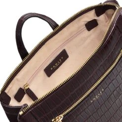 Pear Gardens - Faux CrocMedium Ziptop Backpack -Fashion Bag Store h7131204 4