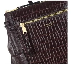 Pear Gardens - Faux CrocMedium Ziptop Backpack -Fashion Bag Store h7131204 d1