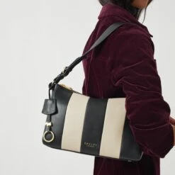 Dukes Place - Stripe QuiltMedium Zip-Top Shoulder -Fashion Bag Store h7222001 772