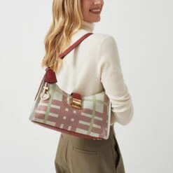 Sloane Street - CheckMedium Zip-Top Shoulder -Fashion Bag Store h8229065 834