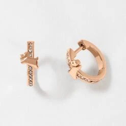 Cuba StreetStone Set Hoop Earrings -Fashion Bag Store ryj1290s 3