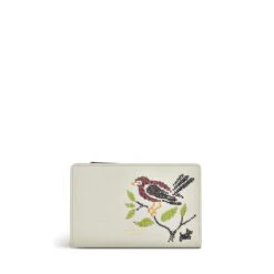 Embroidery BirdMedium Bifold Purse